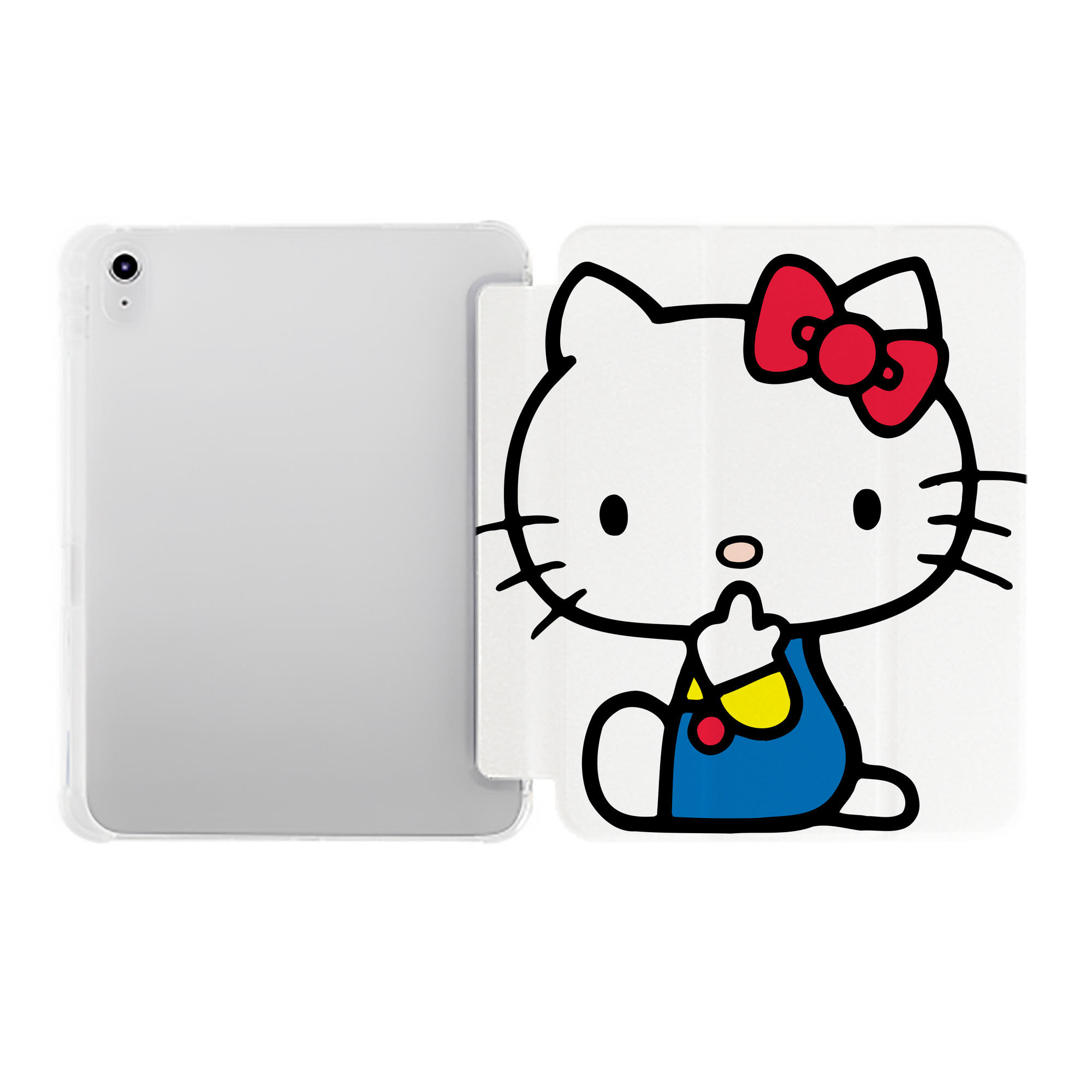 （画像用） Hello Kitty ハローキティ IPad ケース ペン収納付き 三つ折りスタンド PUレザー×シリコン 対応機種9.5/10.5/10.9インチ